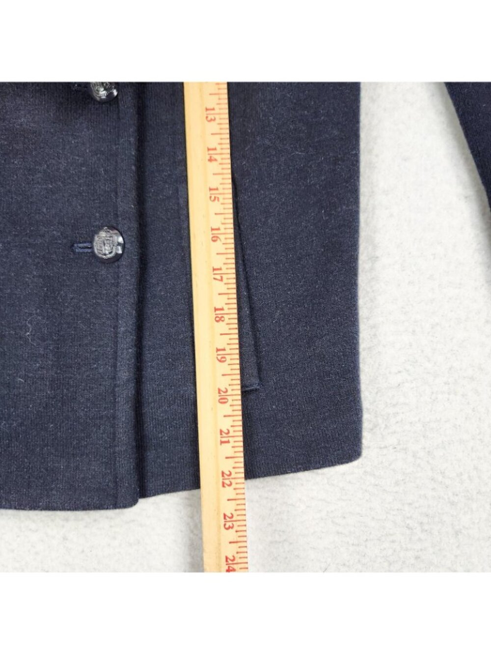 Talbots Jacket Womens 2 Petite Navy Blue Double Breasted Blazer Wool Blend - Picture 5 of 11